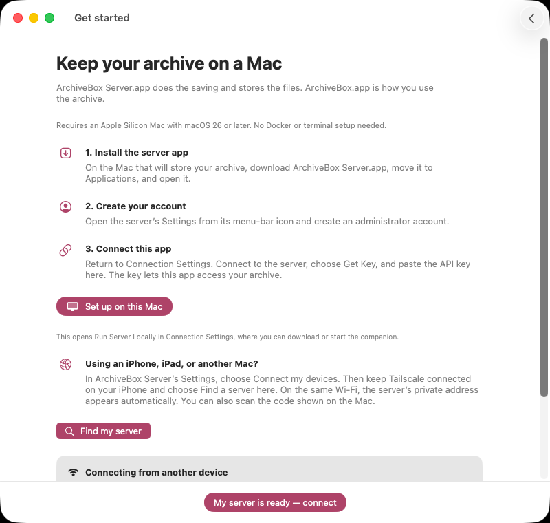 Setup Mac